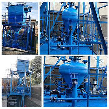 Équipement de pompe de transport pneumatique de consommation de puissance faible pour le silo